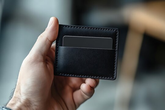 Elegant Black Leather Wallet with Card Pocket