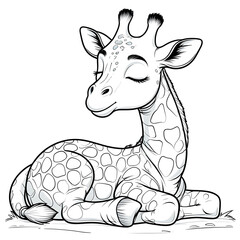 Ideal for giraffe coloring enthusiasts, teachers, parents, and artists, this design allows users to add their own colors while enjoying a relaxing and creative experience.
