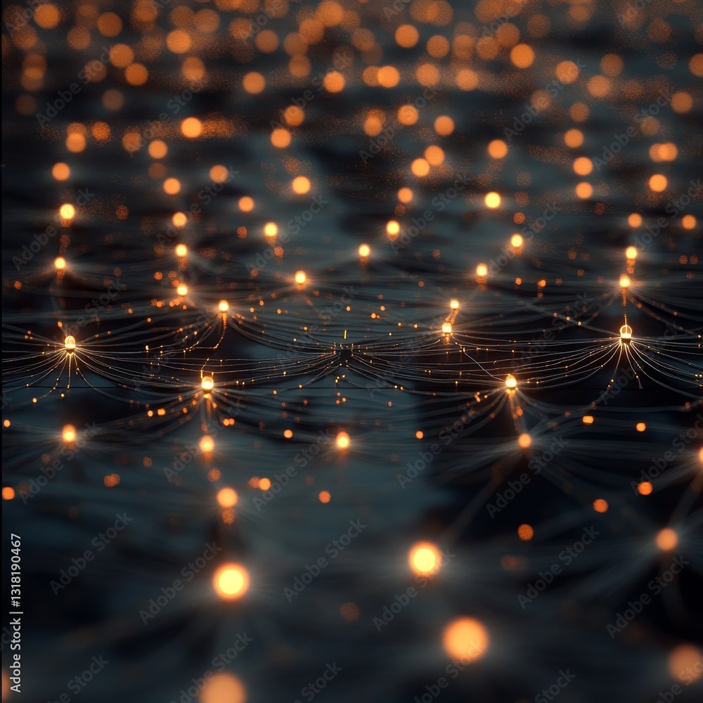 Canvas Prints a close up of a dark background with many small glowing lights