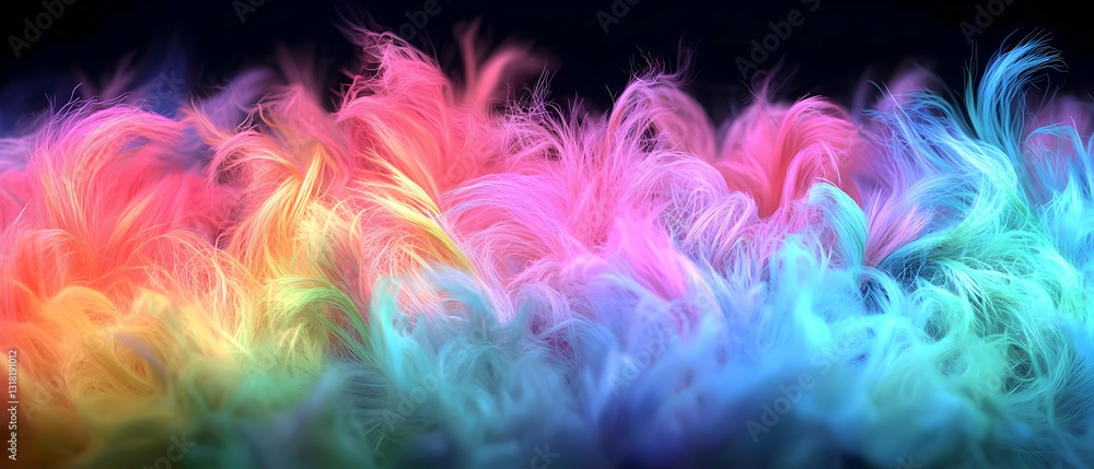 Poster vivid multicolored abstract smoke cloud formation on dark background with dynamic flowing swirls and