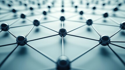 Network nodes connected, abstract graphic