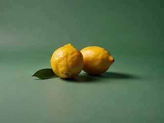 Minimalist lem photo with a plain green backdrop.