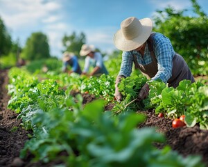 A tourist experiences an organic farm stay, harvesting fresh produce directly from the fields.