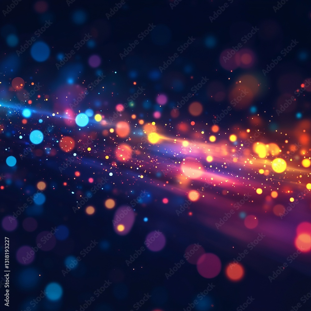 Poster explore a vibrant abstract background featuring blurred colorful lights and artistic bokeh effects. 