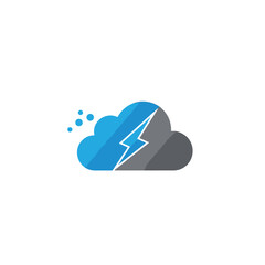 Weather Icon With Lightning Bolt and Cloud Design
