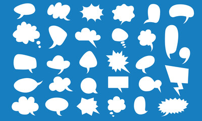 PrintSpeech Bubble set, talk bubble, cartoon chatting box, message box, cartoon balloon word design, conversation chats in comics.