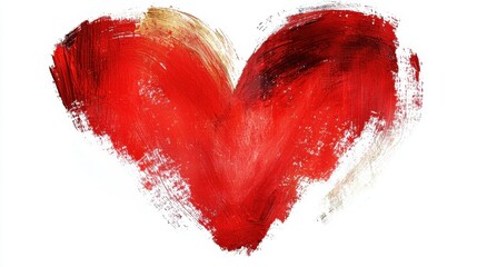 Painted Heart on White Background (1)