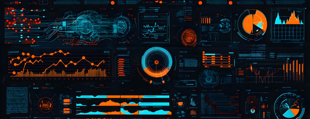 Fototapeta premium Data visualization dashboard. Business analytics background