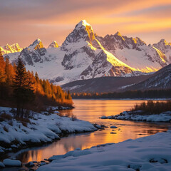 sunrise over the mountains