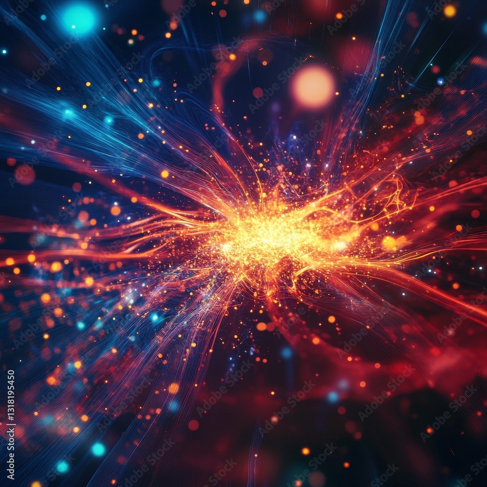 Poster this vibrant abstract image showcases a burst of energy, symbolizing the concepts of ai learning and