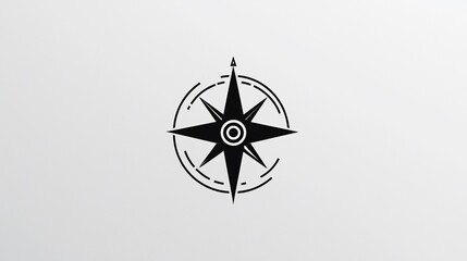 Modern Minimalist Compass Rose Design: A Symbol of Guidance and Direction