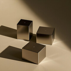 geometrical metal figures