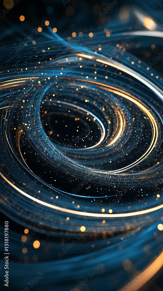 Canvas Prints futuristic swirling digital patterns with vibrant glowing particles in motion