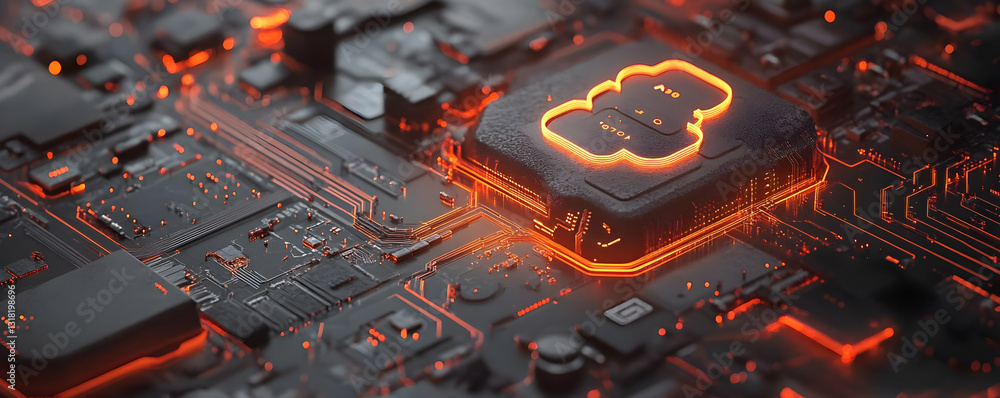 Poster cloud computing on circuit board