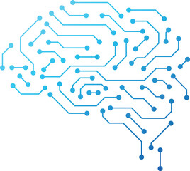 Electronic Brain Circuit Ai Technology Concept. Digital AI Brain. AI Technology Artificial General Intelligence Icon