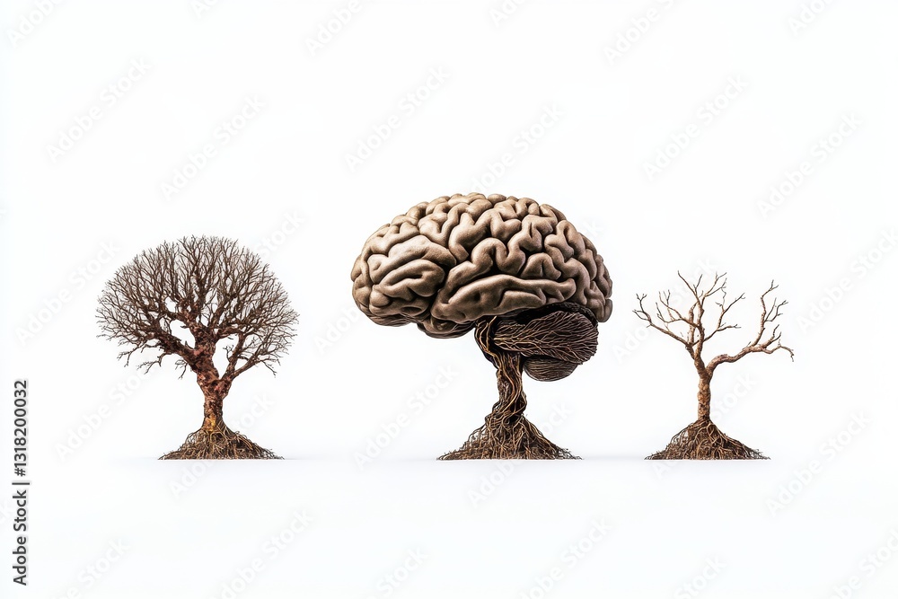 Aufkleber this abstract image showcases the evolution of growth through a unique representation of trees and t