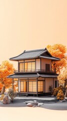 3d asian traditional house