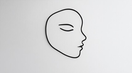 Abstract Line Art: Minimalist Face Profile Wall Decor