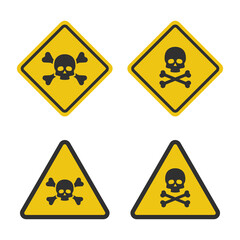 Obraz premium Warning sign set. Flat illustration. White background.