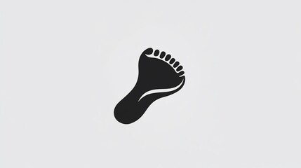 Abstract Foot Icon: Minimalist Black and White Design