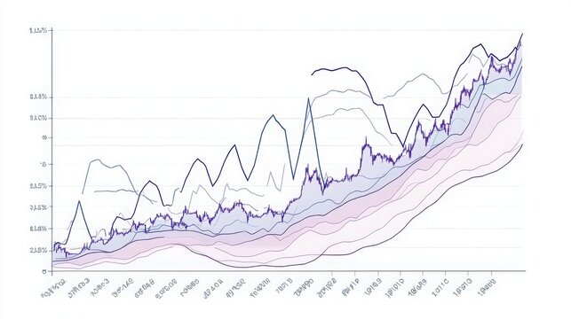 Abstract financial chart showcasing growth and trends over a period of time