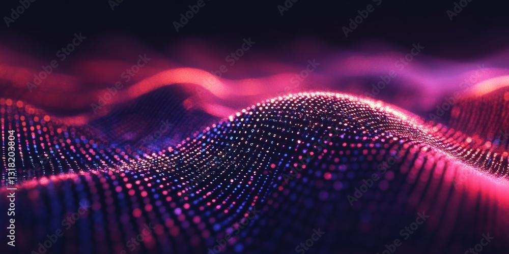 Poster explore a stunning abstract representation featuring colorful digital waves. this captivating design