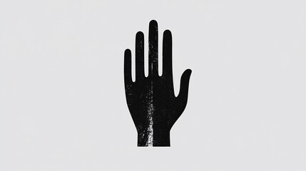 Black Hand Graphic Design Minimalist Art Print