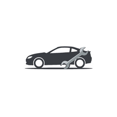 Fototapeta premium Car Repair Icon with Wrench Symbol on White Background