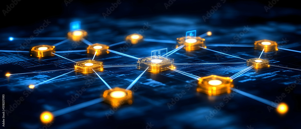 Poster global network connection, data flow