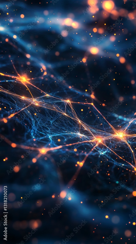 Canvas Prints captivating abstract image featuring bright blue and orange light trails with sparkles. perfect for 