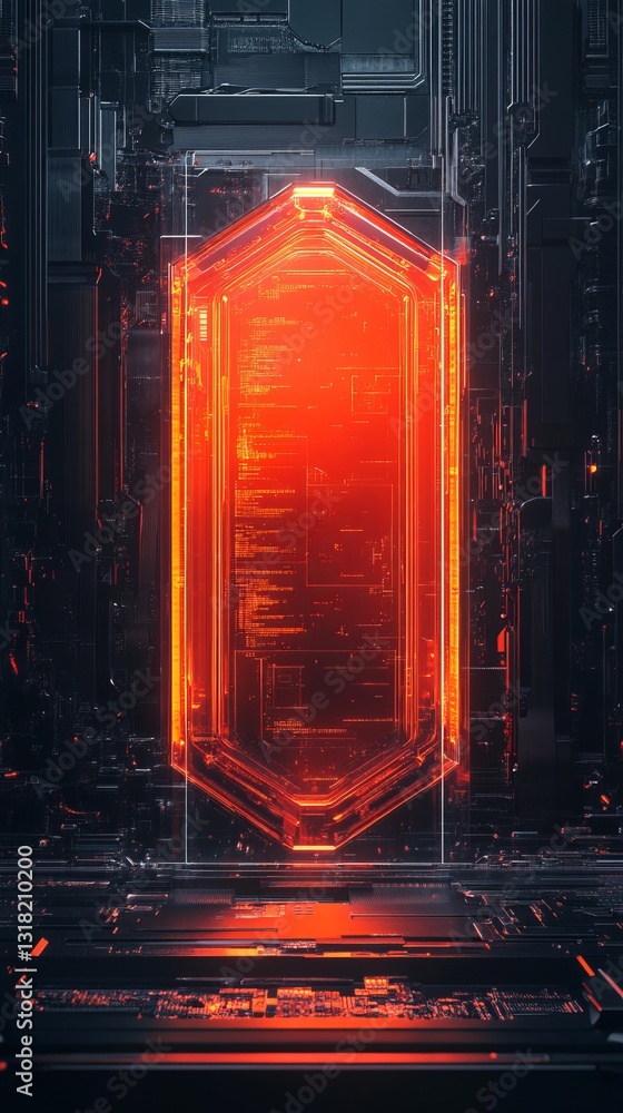 Aufkleber explore a conceptual visualization of data security in the iot environment, featuring striking red h