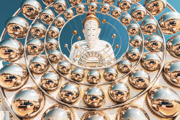 Thailand temple Wat Phra Thart Pha Sorn Kaew big buddha statue and wonderful architecture. Famous travel destination in Asia, Asian culture and religion