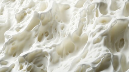 Abstract close up view showing white creamy surface texture