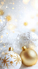 Fototapeta premium Elegant Christmas Ornaments with Gold and White Decorations