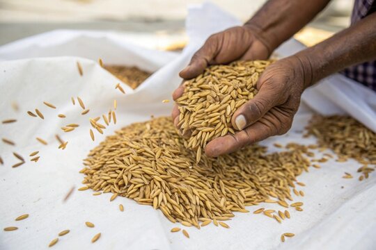 Paddy comodity freshly harvested by farmers