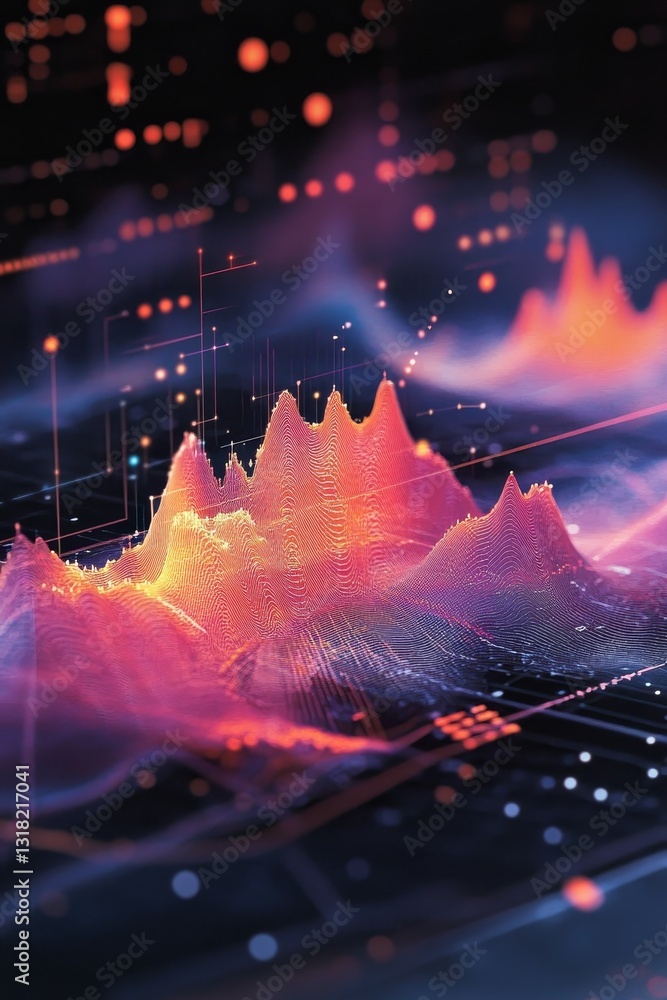 Poster this abstract digital artwork features colorful sound waves seamlessly blending in a vibrant spectru