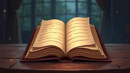 Obraz premium magic book icon, fantasy game ui halloween cartoon