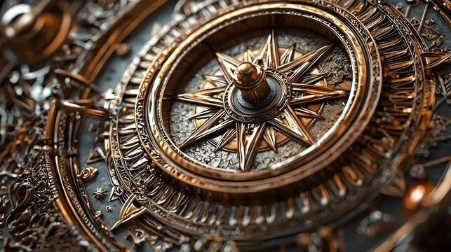 Steampunk Compass Close Up