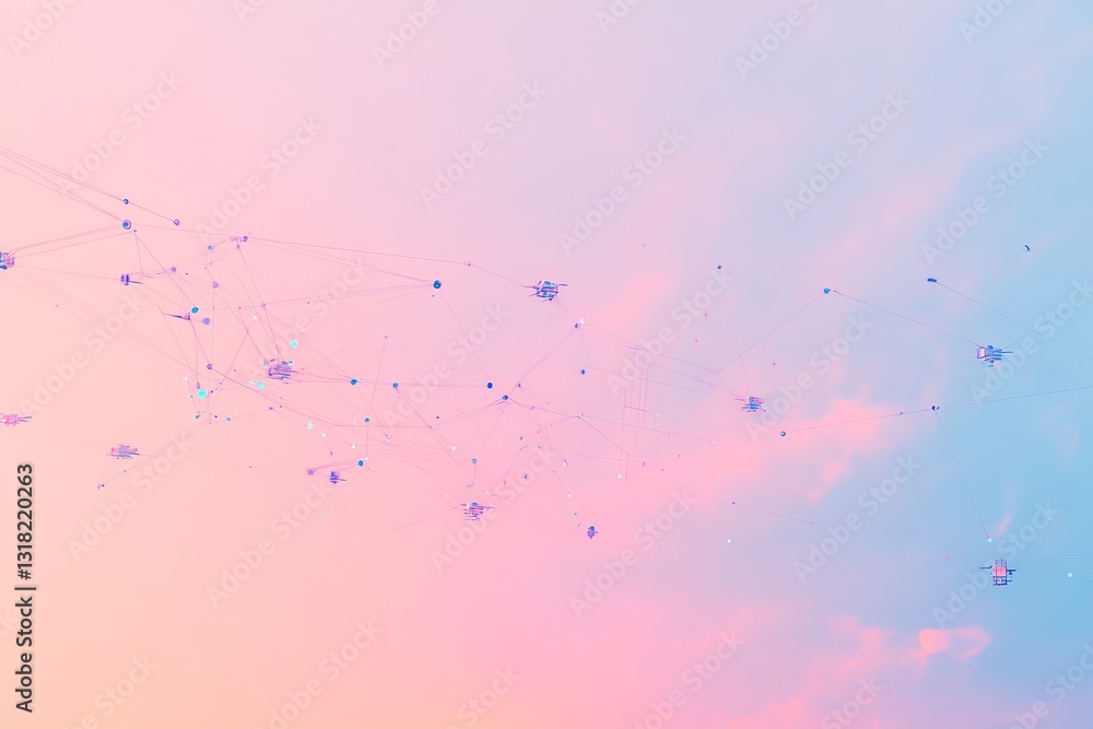 Poster this image showcases a subtle gradient background featuring iot connections represented as nodes and