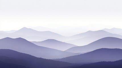 Fototapeta premium Serene Layers Mountain Ranges Gradient Minimalist Nature Illustration