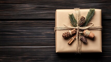 Rustic Gift Wrapped Wood Background