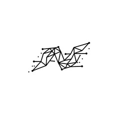 Abstract Geometric Pattern with Connected Dots in Minimalist Style