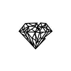 Geometric Diamond Drawing Showcasing Modern Minimalist Design in Black Style