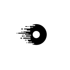 Dynamic Abstract Logo Featuring a Modern Stylized Digitized Black Circle Design