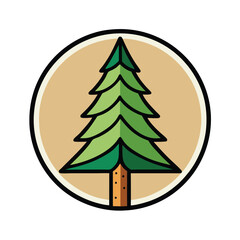 Obraz premium Green Pine Tree natural logo Icon 