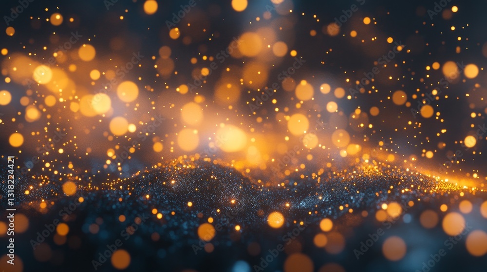 Poster the image is a bright and colorful scene with many small, glowing dots scattered throughout. the dot