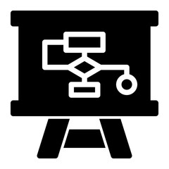 Workflow Icon - Glyph Style - Planning and Organization Themes