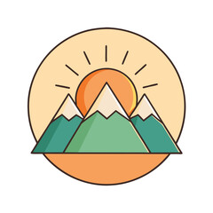 Obraz premium Mountain Sunset logo