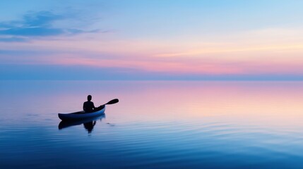 Fototapeta premium A serene moment of solitude in a kayak.