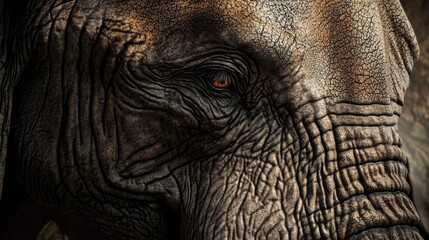 Fototapeta premium A close up portrait of an elephant face and eye